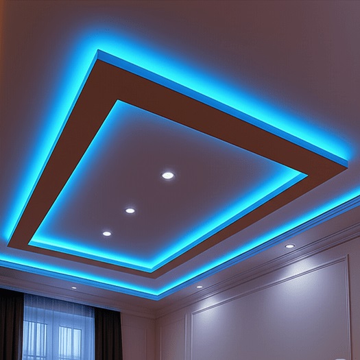 Gaziemir alçıpan asma tavan – Led isikli örneği